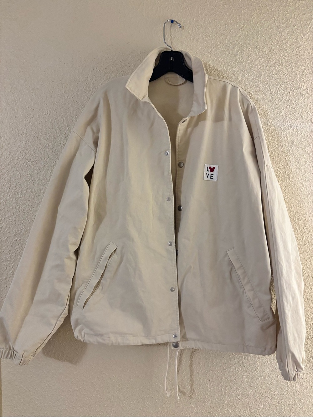 Zara Disney Love  Collab Beige  Cream Bomber Jacket XL